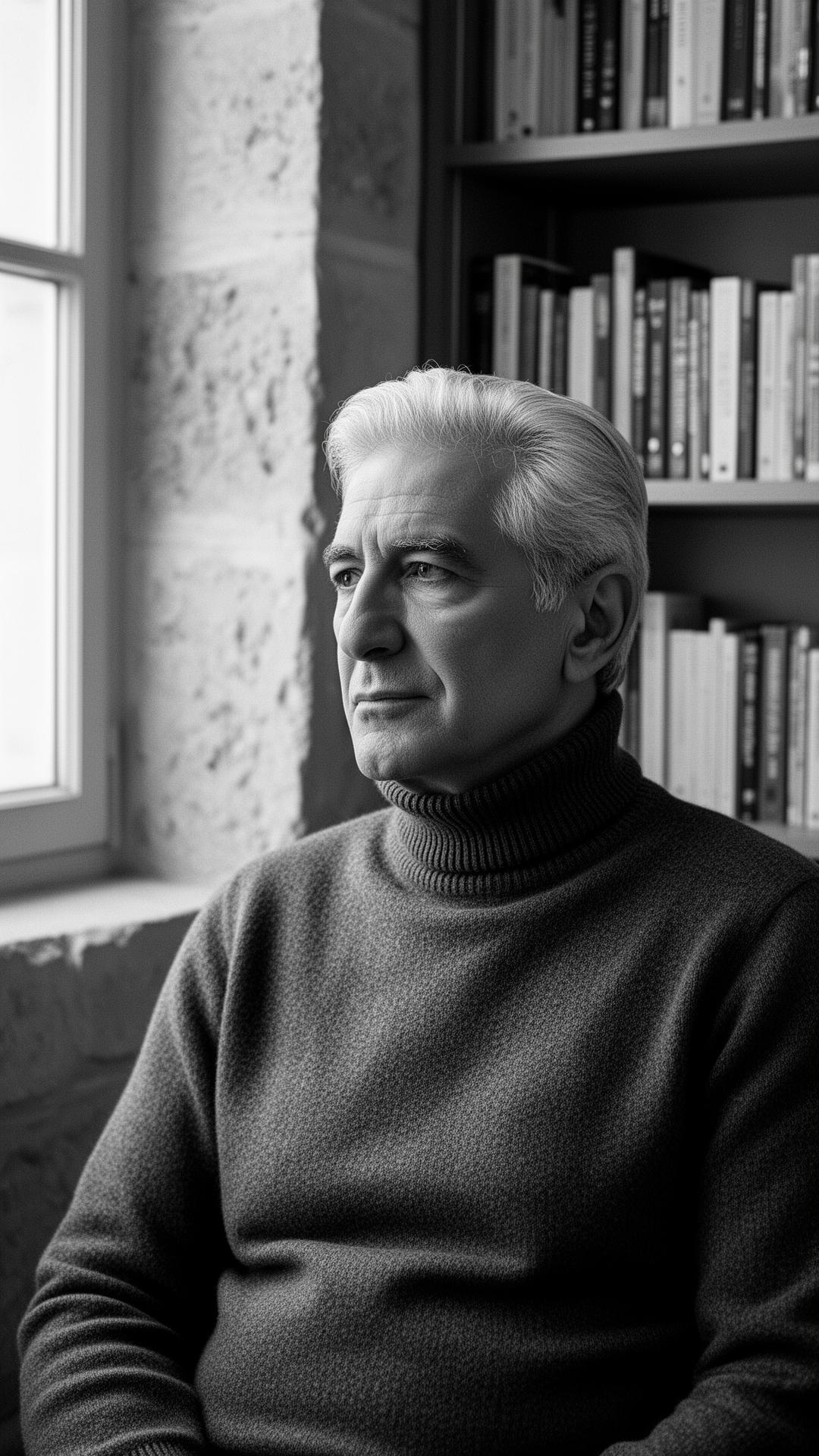 Portrait of Daniel Halevi in a Jerusalem library